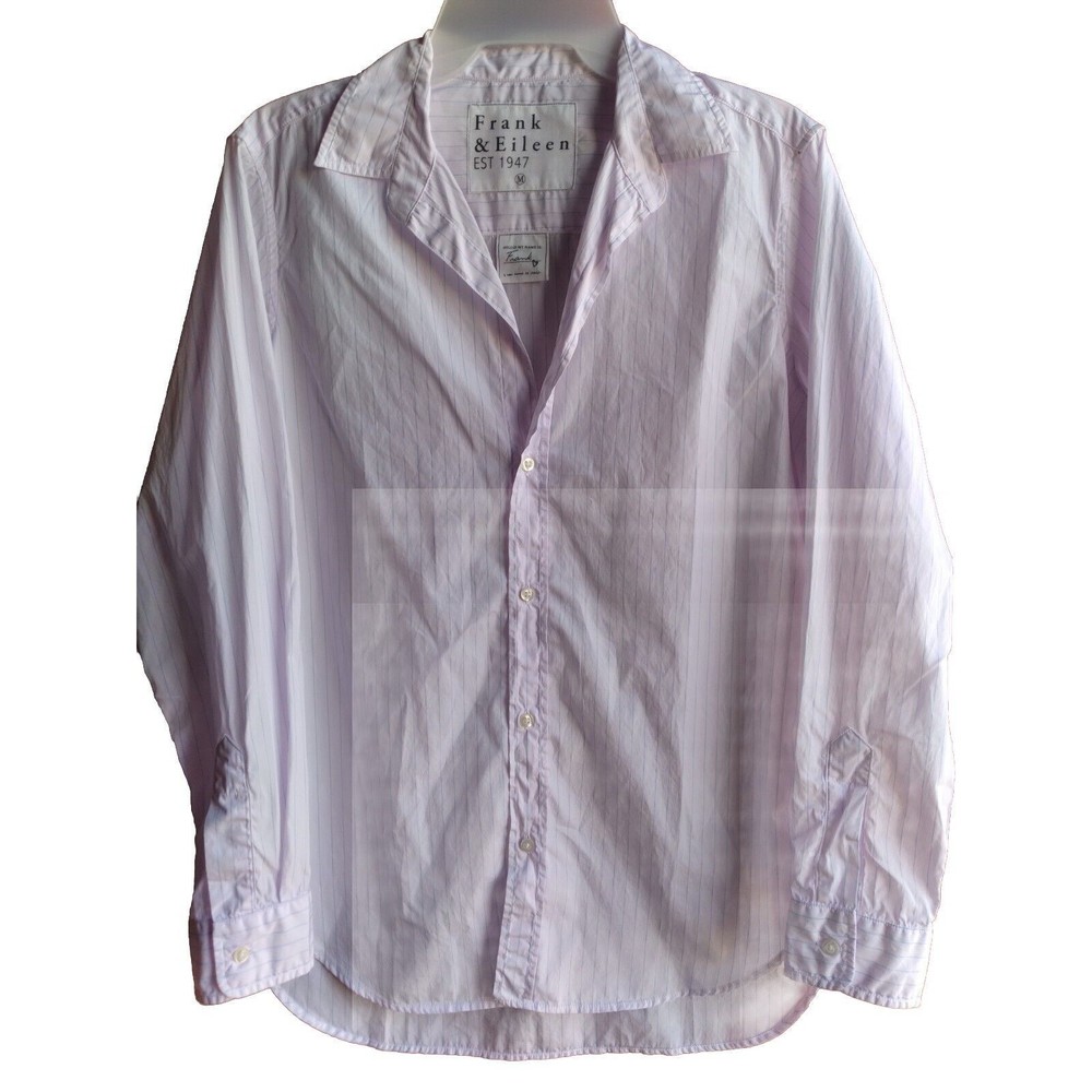 Frank & Eileen Frank Women's Size M Pink Stripe Button Up Wooven in Italy